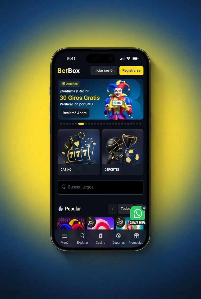Pantalla de Betbox mostrando opciones de apuestas de fútbol local e internacional con cuotas en vivo para Argentina