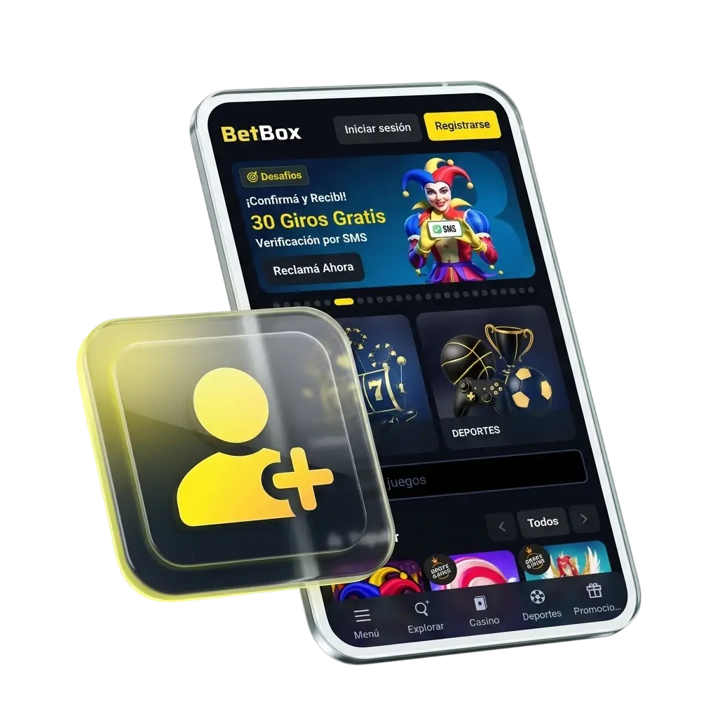 Pantalla de registro en Betbox para jugadores de Argentina con acceso a apuestas deportivas y casino en línea