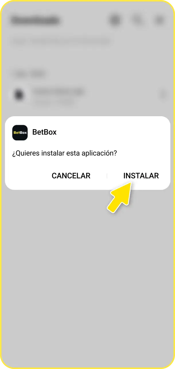 Confirmá los permisos e instalá la aplicación en tu dispositivo móvil para BetBox Argentina.
