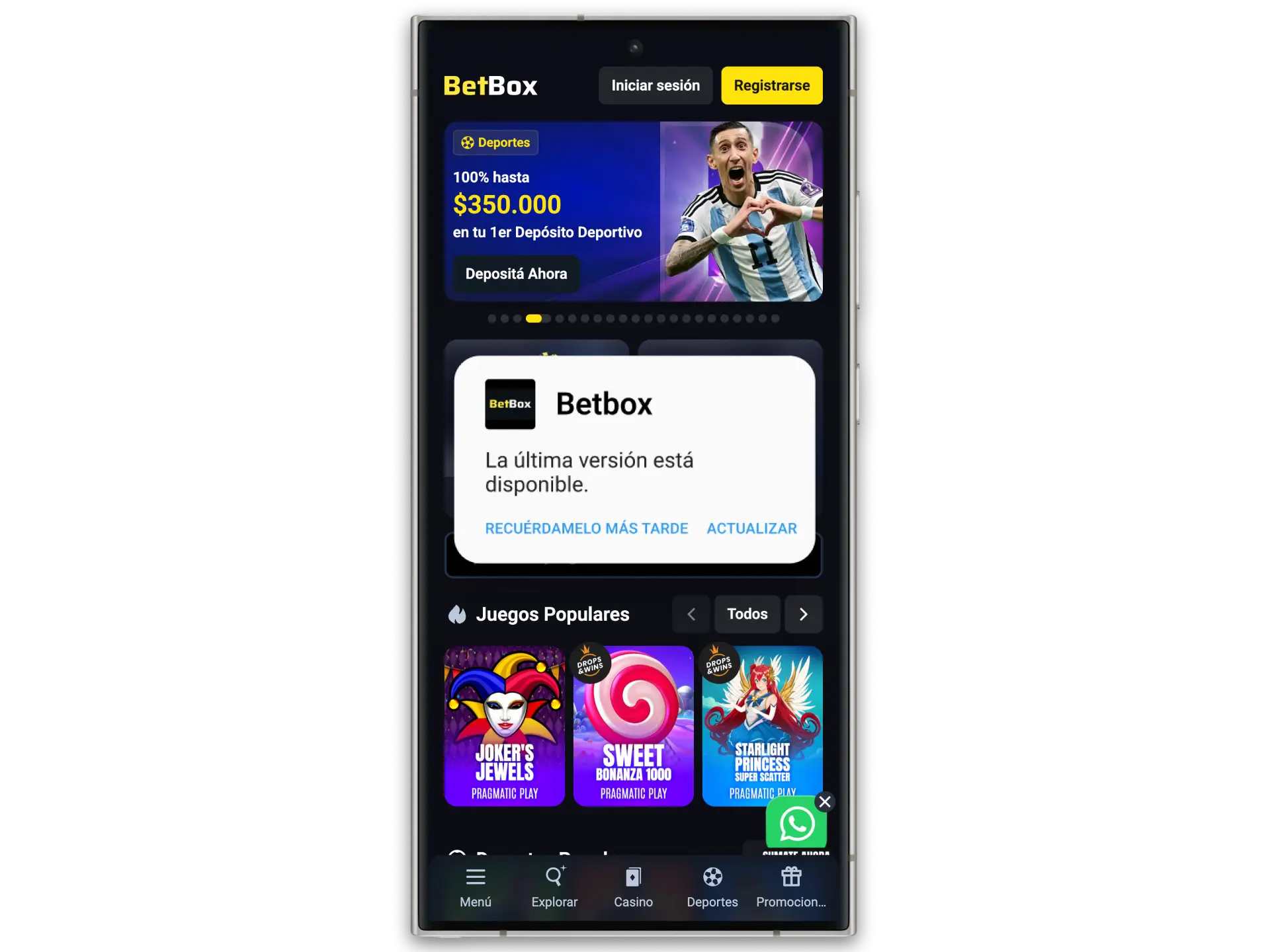 Descargá el archivo APK más reciente desde el sitio oficial para mantener actualizada la app en Android con BetBox Argentina.