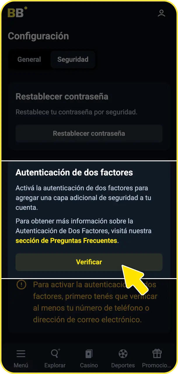 Subí una foto de tu DNI para verificar tu cuenta y habilitar los retiros en BetBox Argentina.