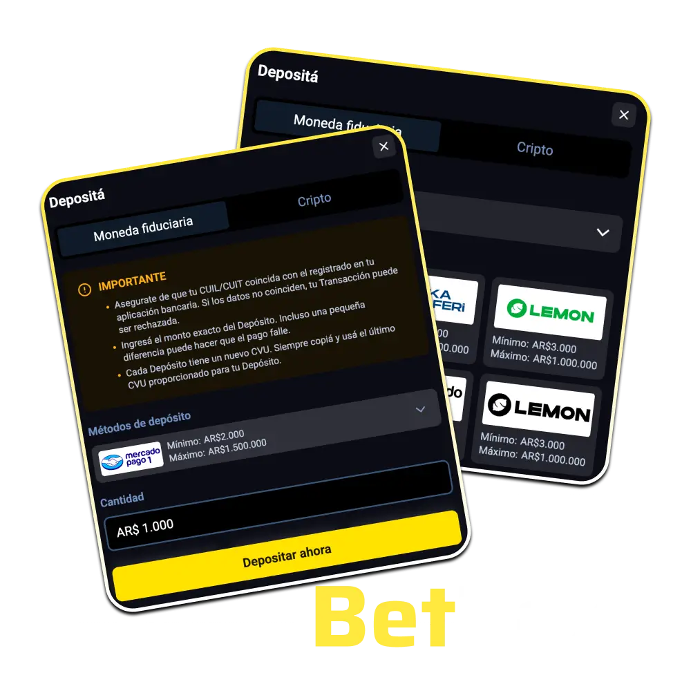 Conocé todos los métodos de pago locales para ingresar saldo en tu cuenta de BetBox Argentina.