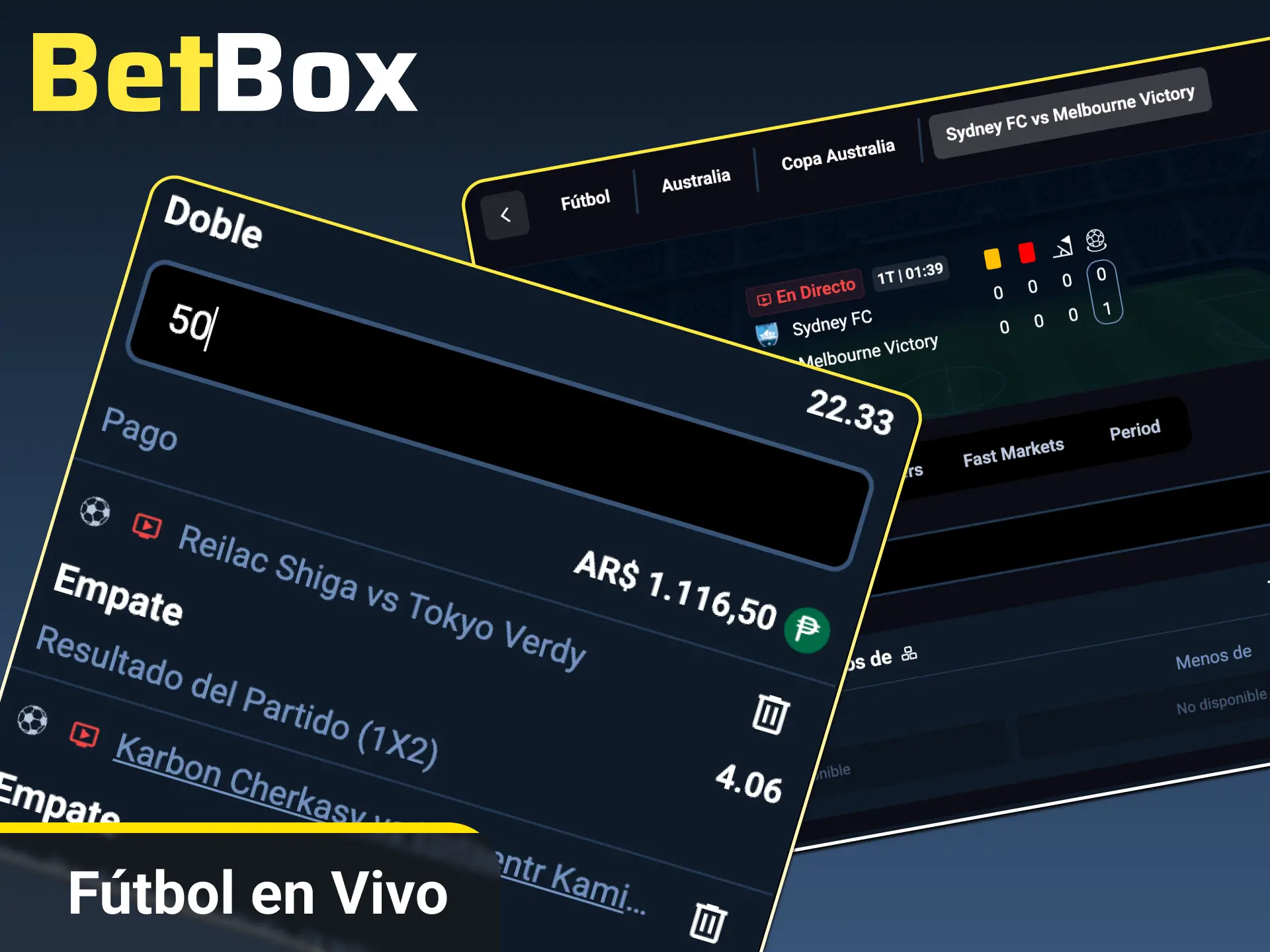 Seguí el minuto a minuto y apostá al fútbol en vivo con cuotas dinámicas en BetBox Argentina.