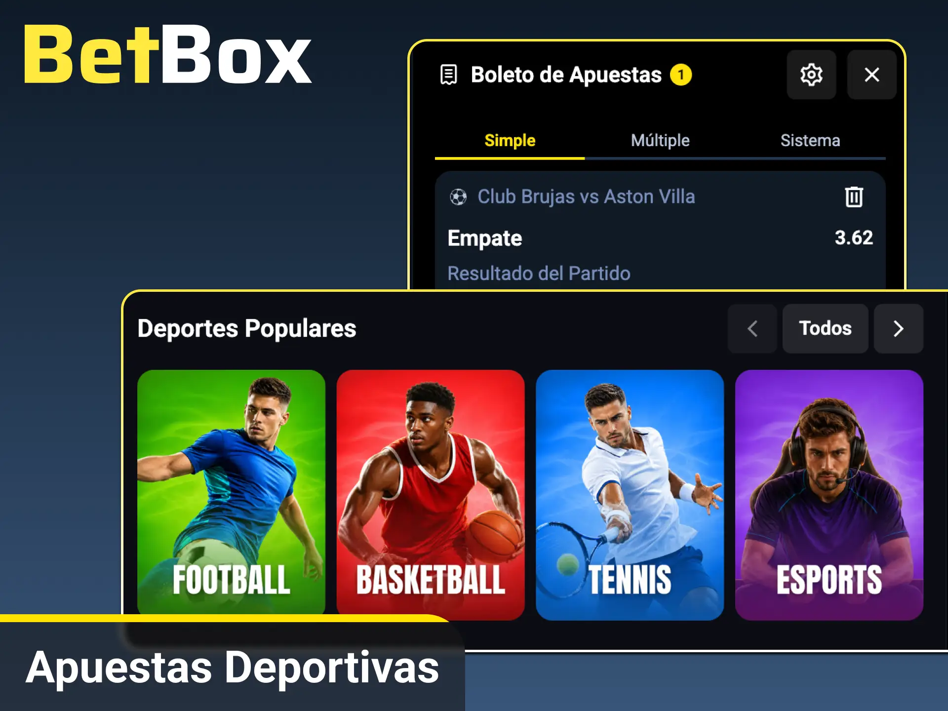 Realizá tus pronósticos en los mejores eventos deportivos locales e internacionales en BetBox Argentina.