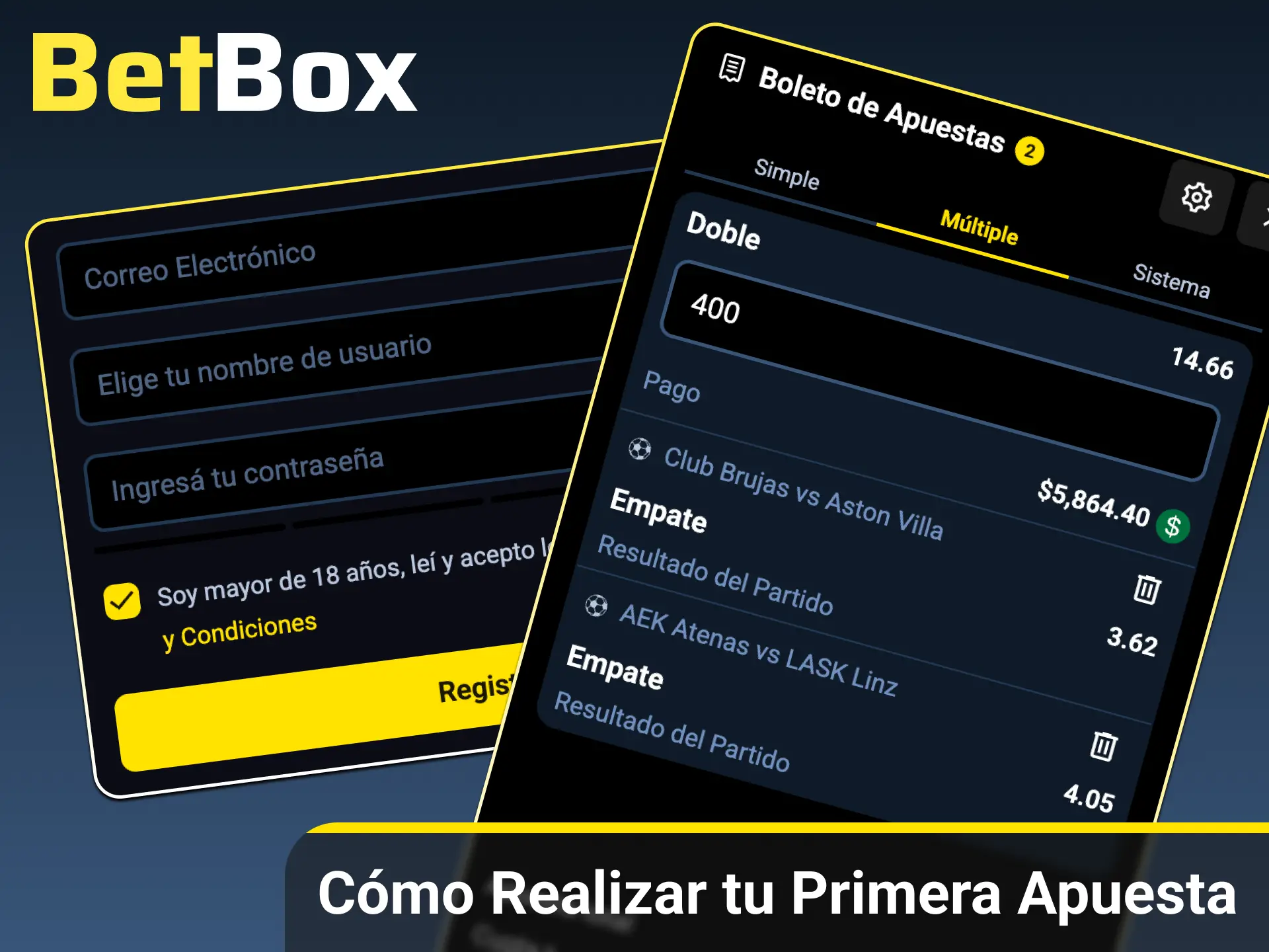 Aprendé cómo seleccionar tu evento, elegir la cuota y confirmar tu primera jugada en BetBox Argentina.
