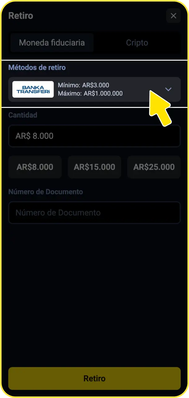 Seleccioná el método de retiro de tu preferencia para recibir tus ganancias en BetBox Argentina.