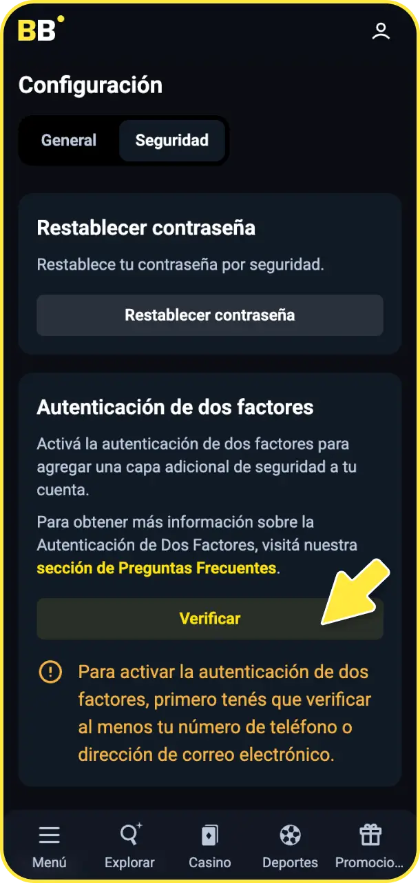 Completá la verificación de identidad subiendo tu documentación para habilitar cobros en BetBox Argentina.