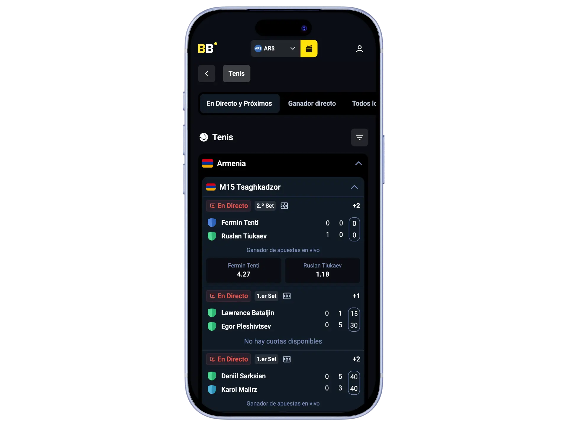 Descargá la app para apostar al tenis en vivo desde cualquier lugar con rapidez en BetBox Argentina.