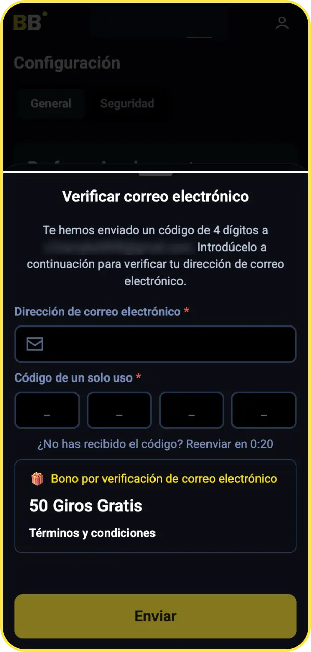 Confirmá tu dirección de correo electrónico haciendo clic en el enlace de validación enviado por BetBox Argentina.